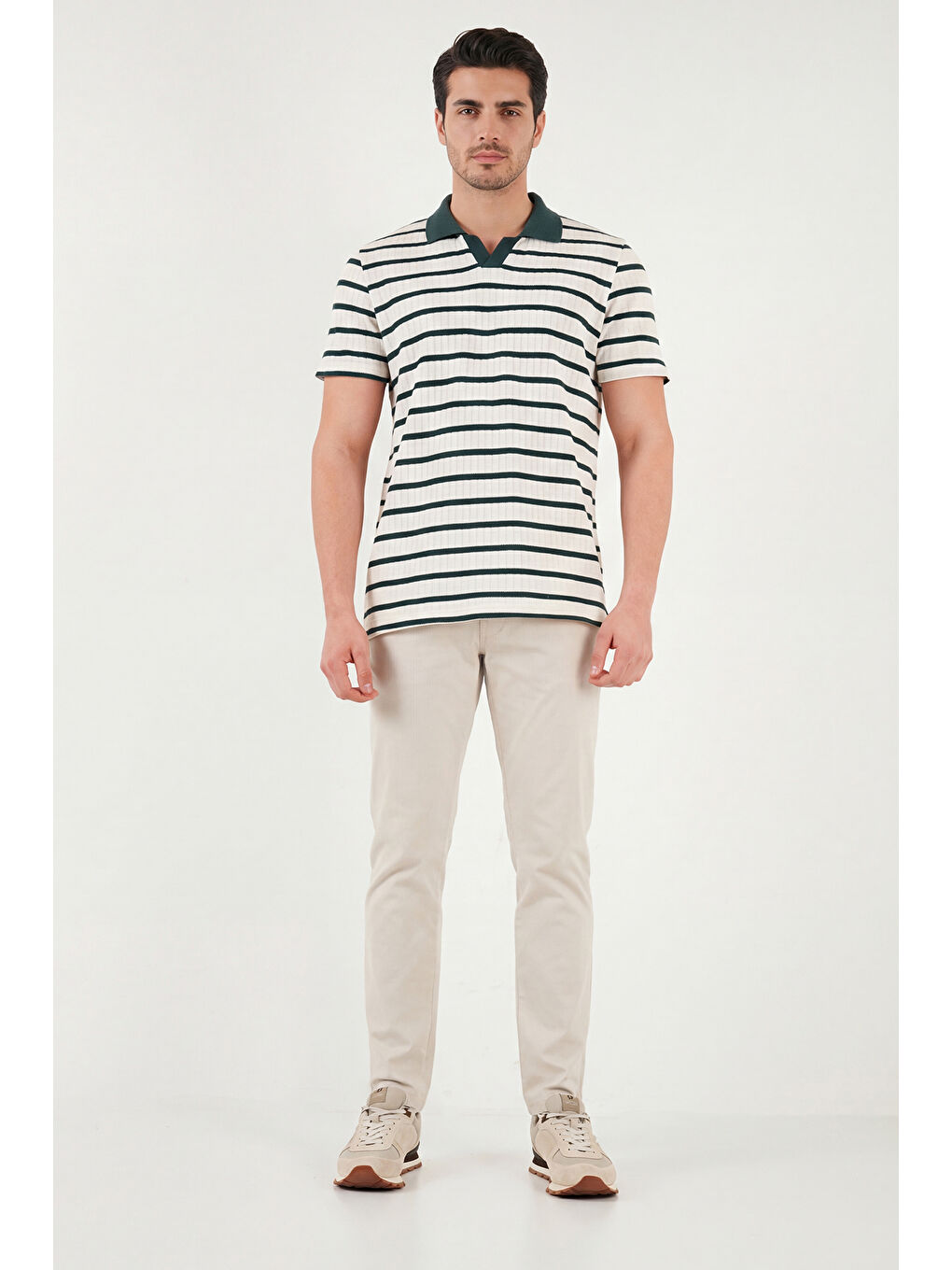 Yeşil Pamuklu Regular Fit Polo T Shirt 5904022-2