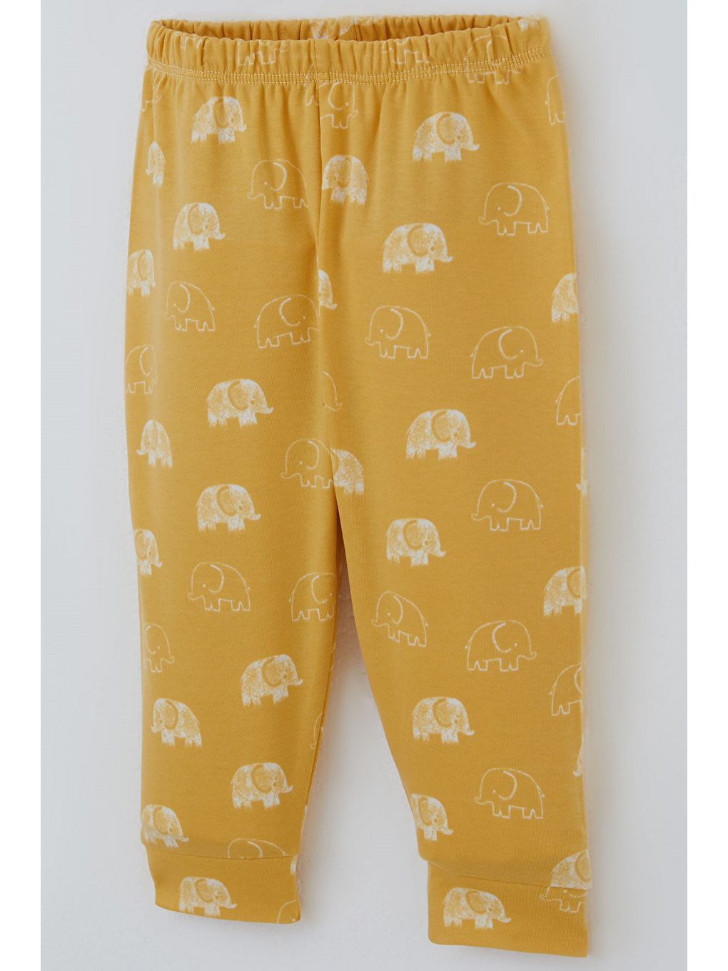 Erkek Bebek Pijama Takımı Sevimli Bebek Fil Desenli Önden Çıtçıtlı Hardal Sarı (4 Ay - 1 Yaş)-6