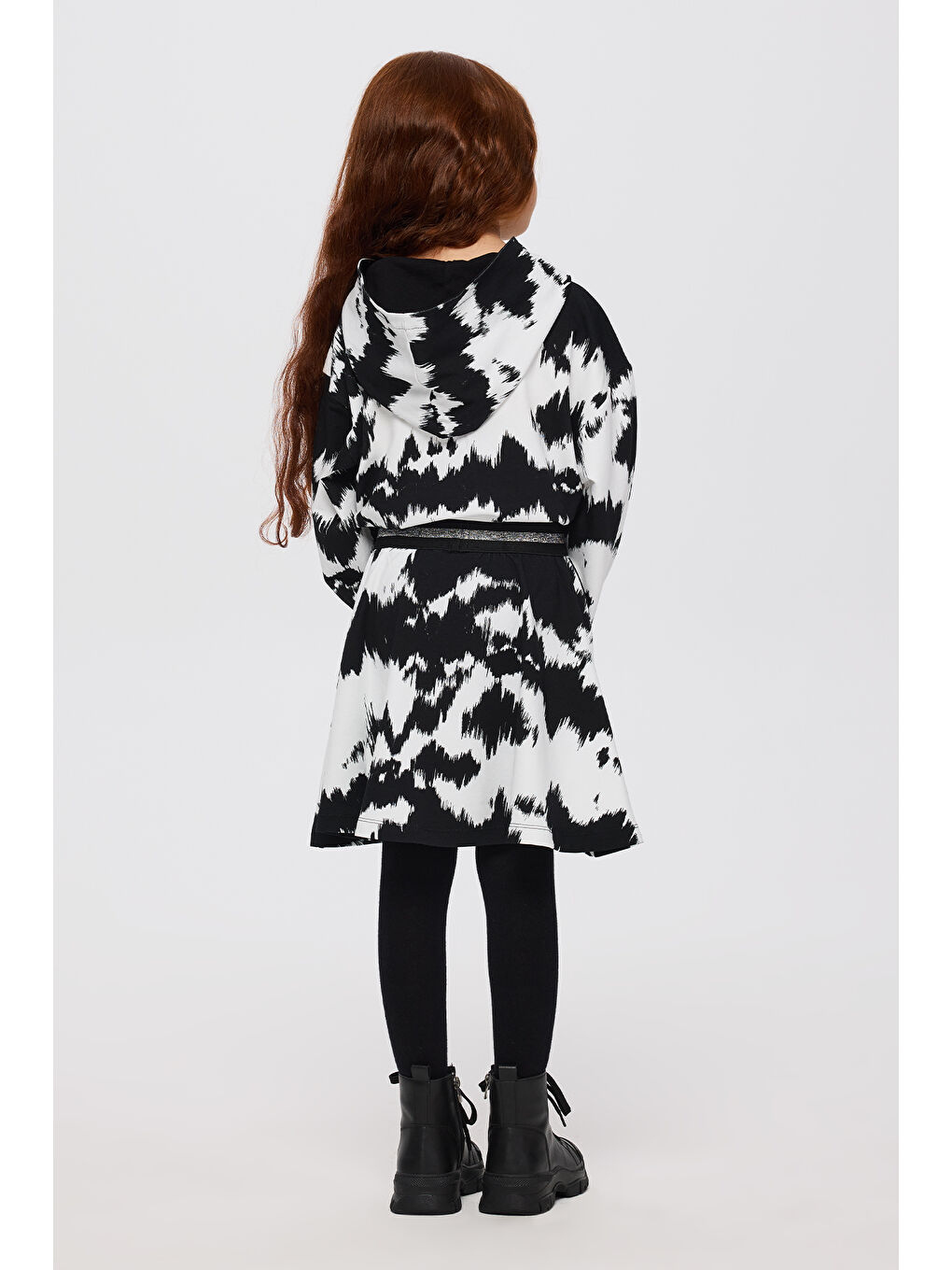 Kız Çocuk Desenli Etek Siyah-3