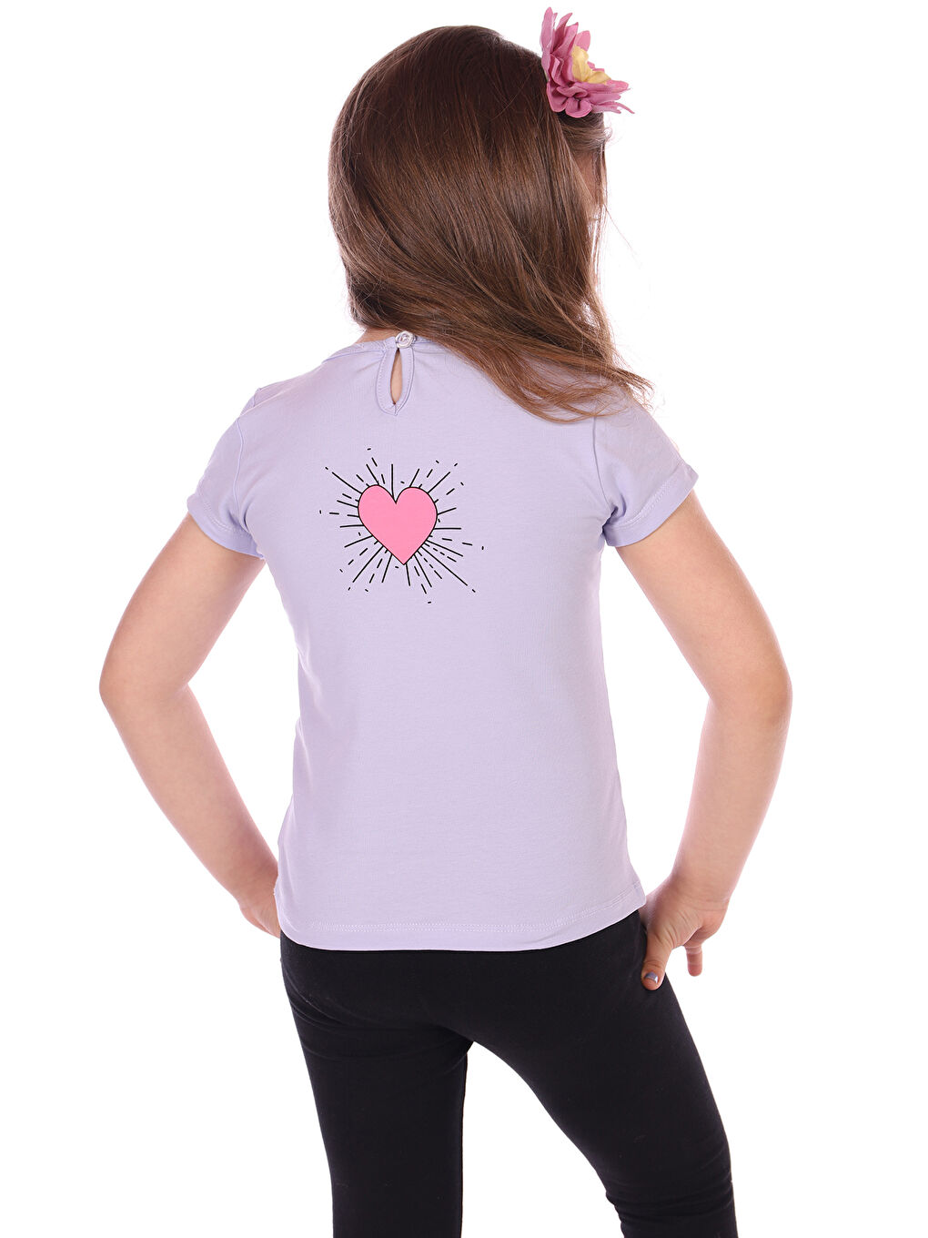 Lila Kız Bebek Good Morning Baskılı Tişört-1