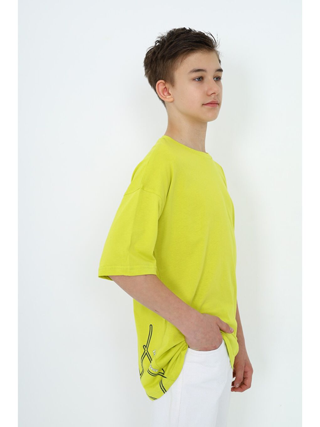 Yeşil Erkek Çocuk Baskılı Tişört-3