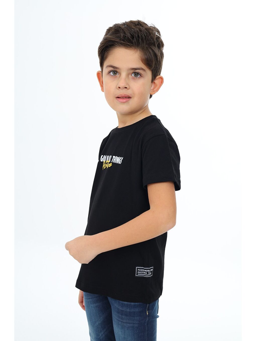 Siyah Erkek Çocuk Baskılı Tişört-3