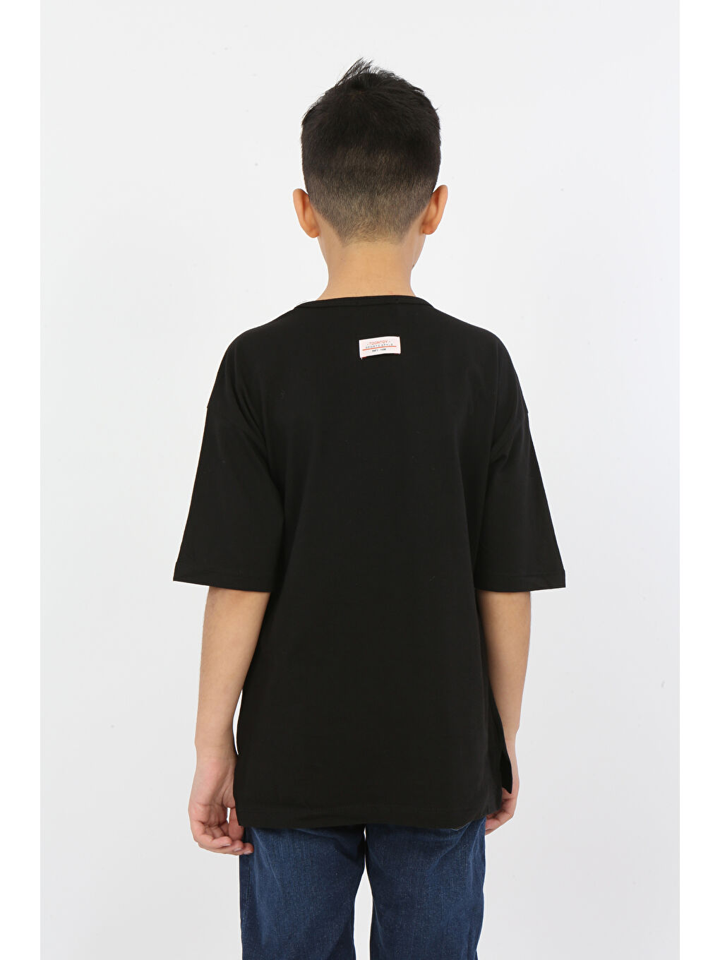 Siyah Erkek Çocuk Göğsü Cepli Tişört-2