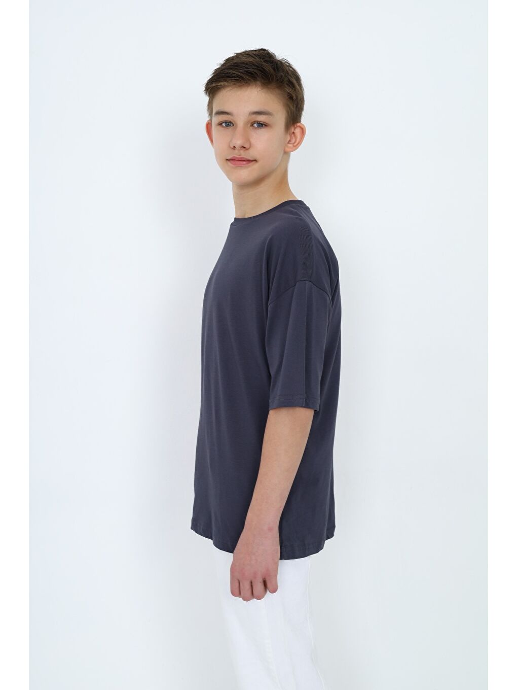 Antrasit Erkek Çocuk Baskılı Tişört-3