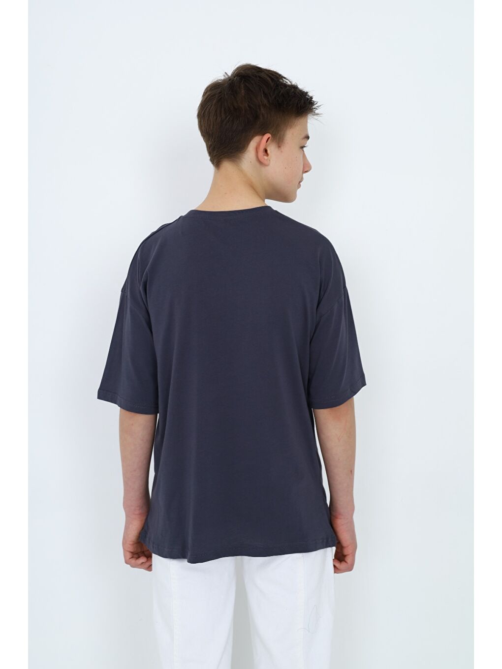 Antrasit Erkek Çocuk Baskılı Tişört-4