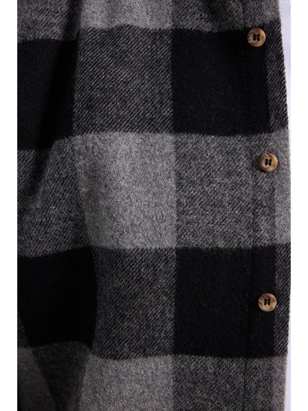 Antrasit Erkek Slim Fit Dar Kesim Kareli Kışlık Oduncu Gömlek-4
