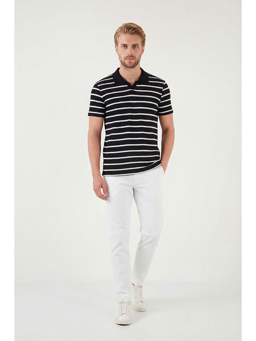 Siyah Pamuklu Regular Fit Polo T Shirt 5904022-2