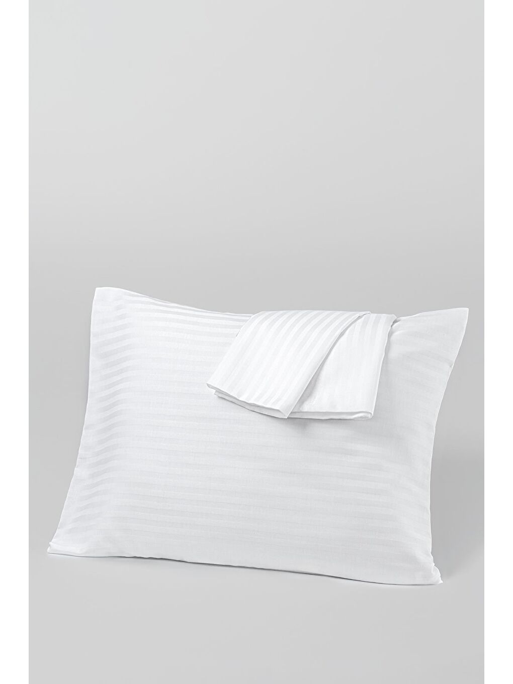 Beyaz 2 Adet Zeus Serisi Pamuk Saten Otel Yastık Kılıfı 50x70