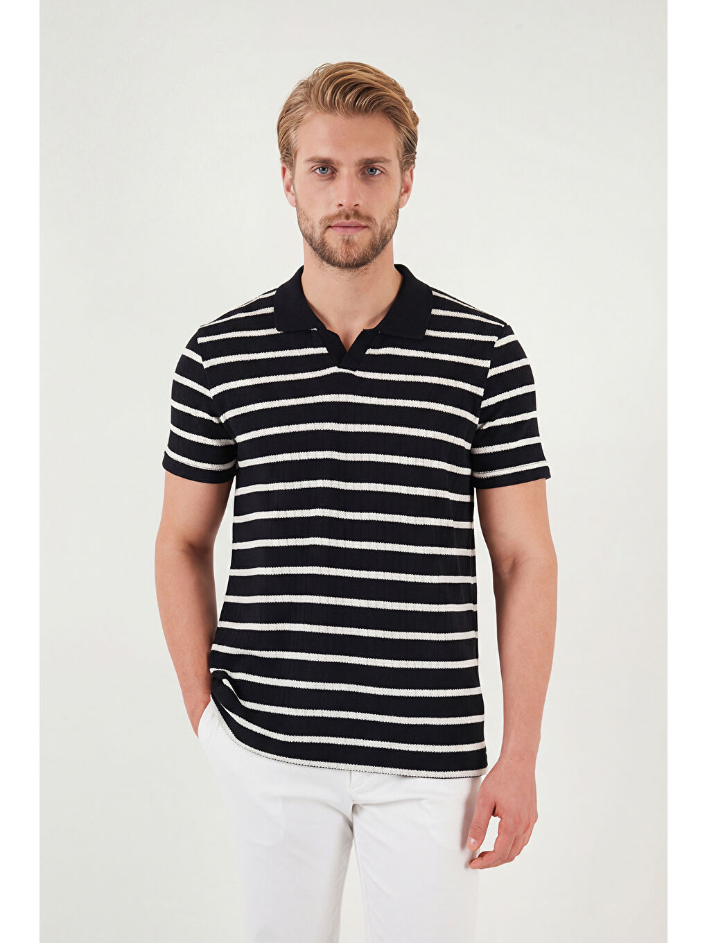 Siyah Pamuklu Regular Fit Polo T Shirt 5904022-4