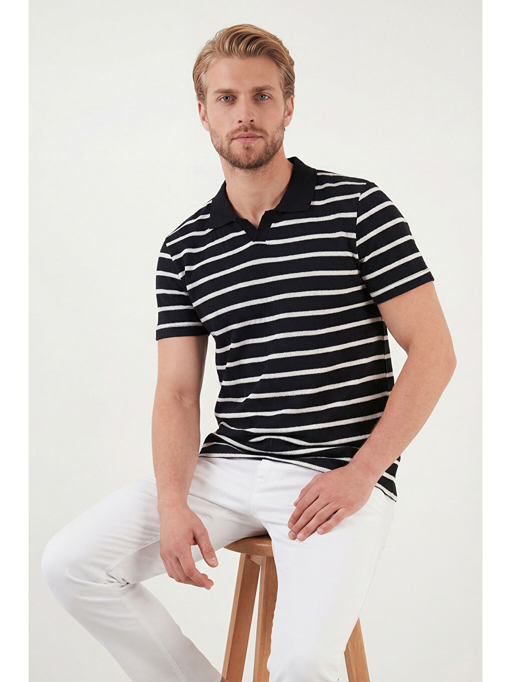 Siyah Pamuklu Regular Fit Polo T Shirt 5904022-5