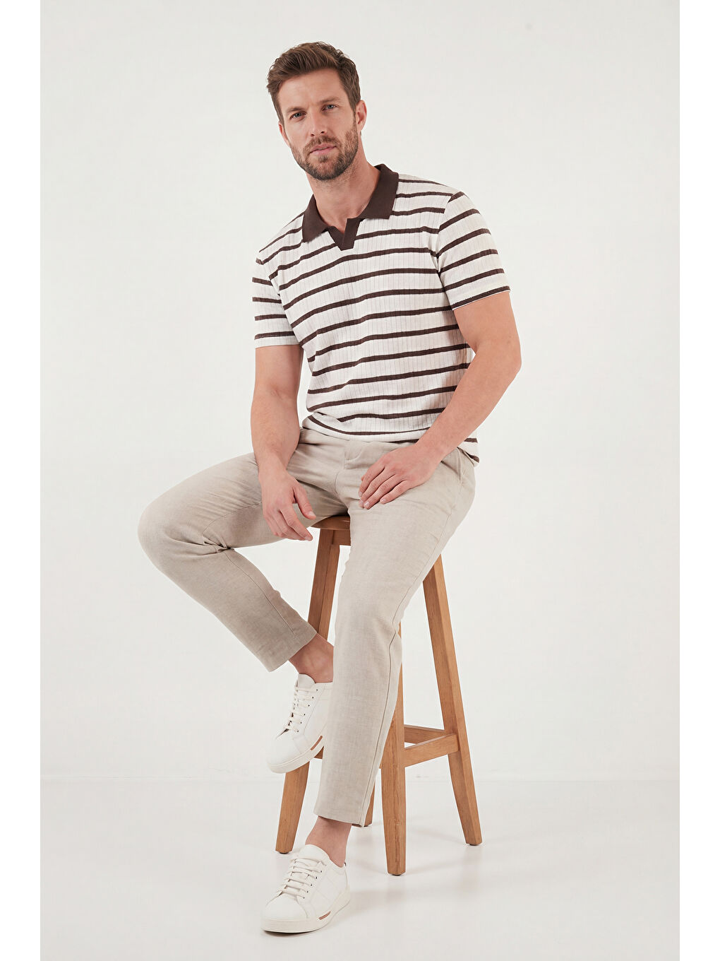 Kahverengi Pamuklu Regular Fit Polo T Shirt 5904022-3