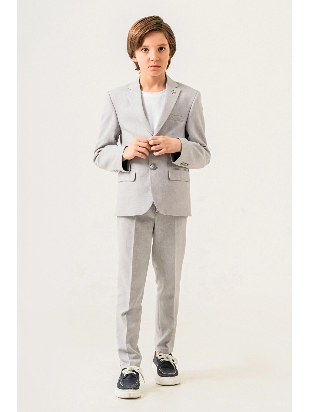 Mavi Tişörtlü Ceketli Takım Elbise 4030