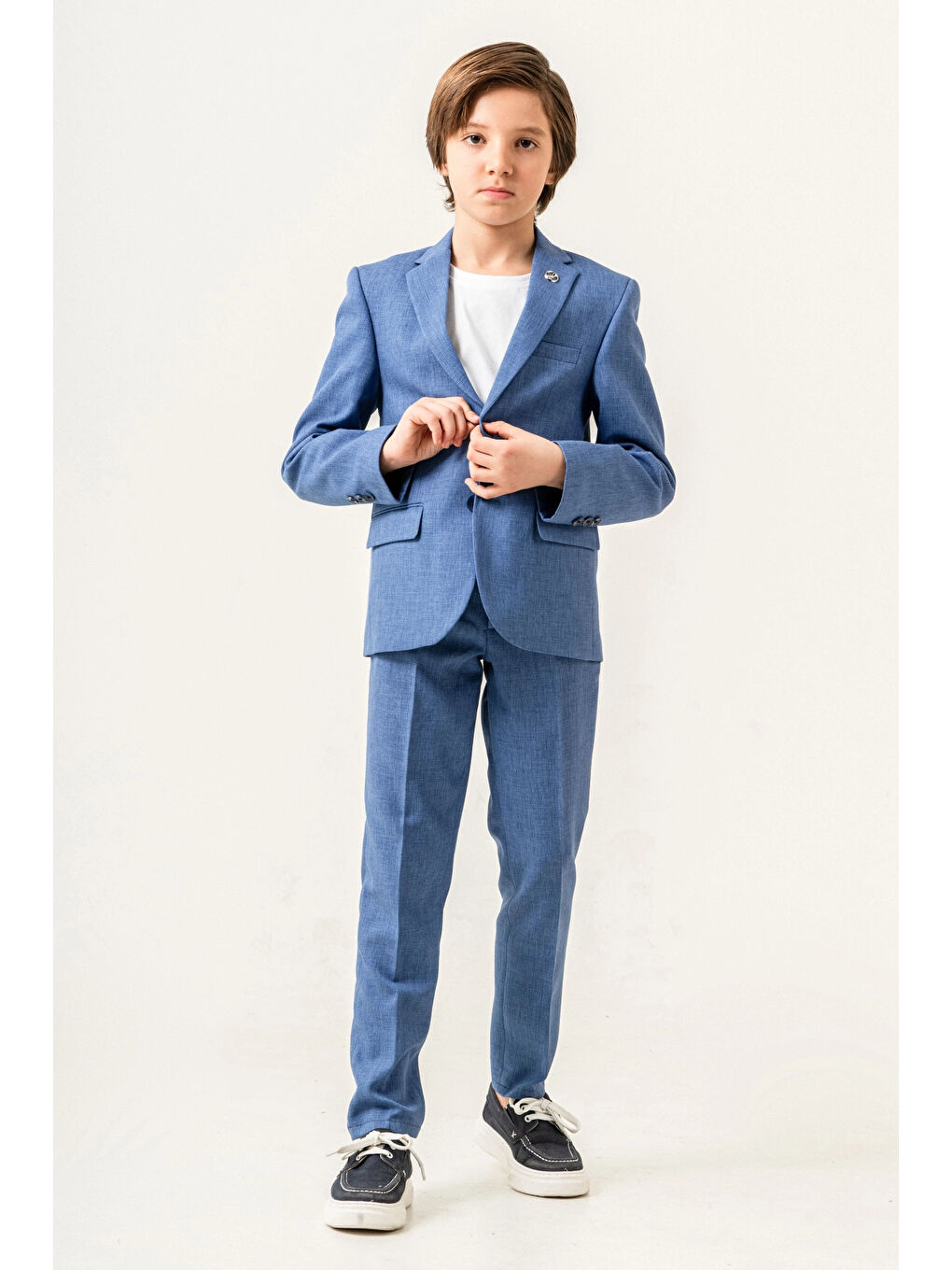 Mavi Tişörtlü Ceketli Takım Elbise 4029