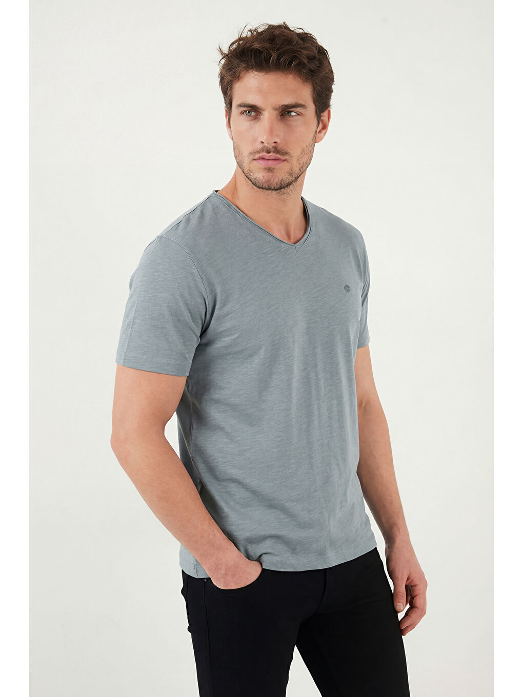 Mavi Pamuklu Slim Fit V Yaka T Shirt 5902719-2