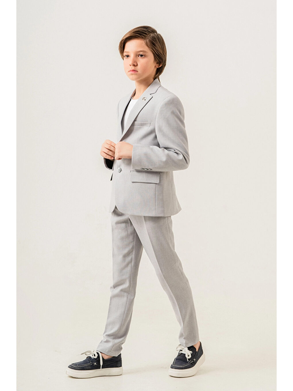 Mavi Tişörtlü Ceketli Takım Elbise 4029-1