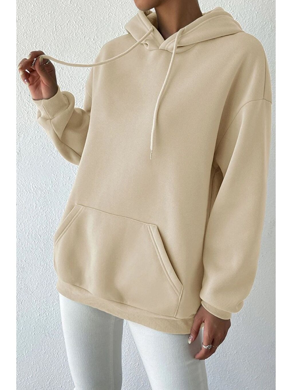 uyguntarz Bej Unisex Pusula Sırt Baskılı Sweatshirt - 1