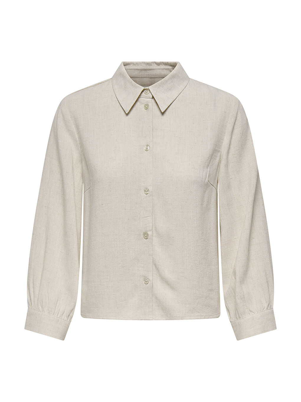 Bej Onlsiesta Keten Karışımlı Regular Fit Düz Yaka Gömlek 15347829