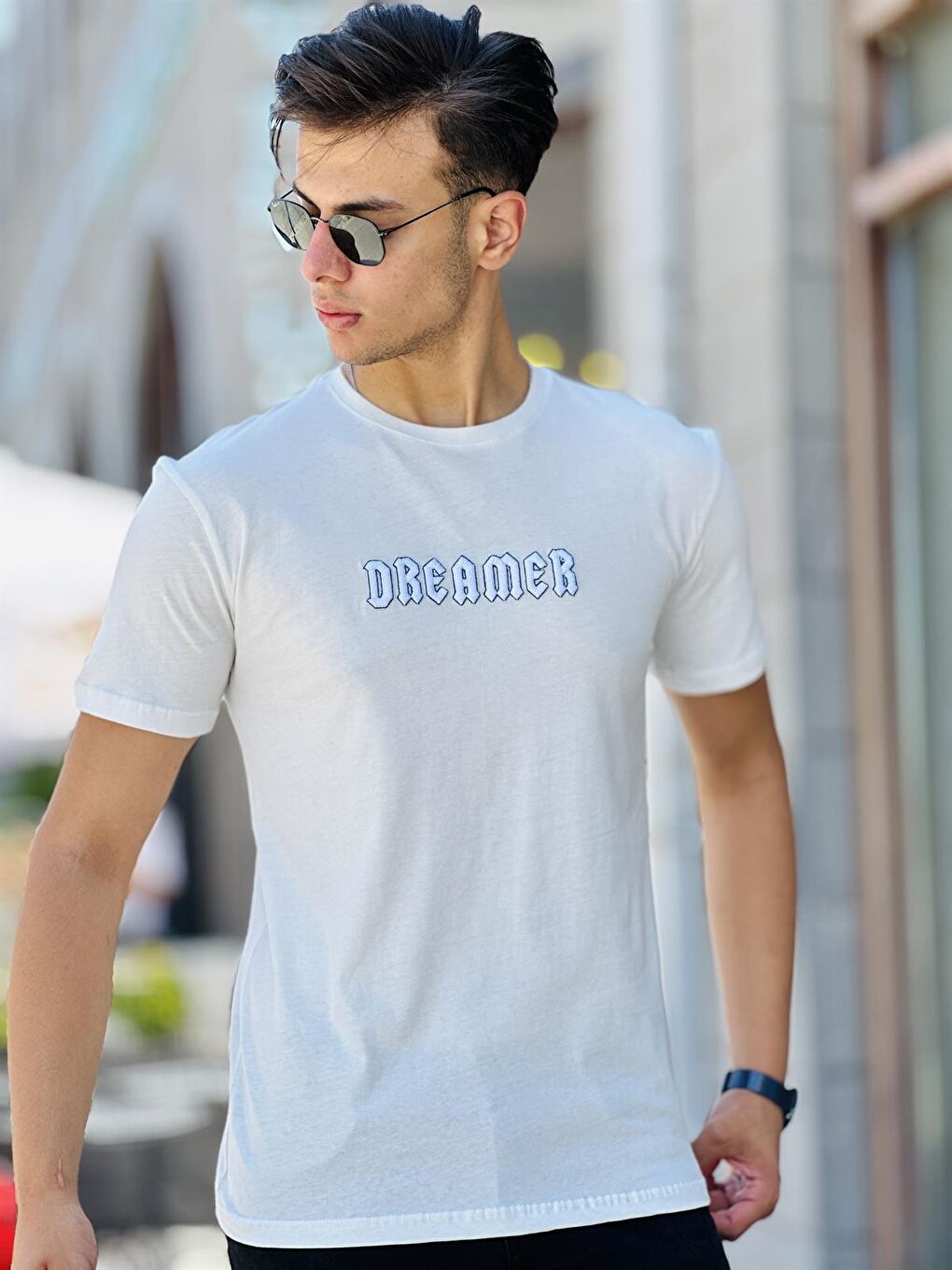 Dreamer Nakış Detaylı Kısa Kollu Tişört Regular Fit-Ekru