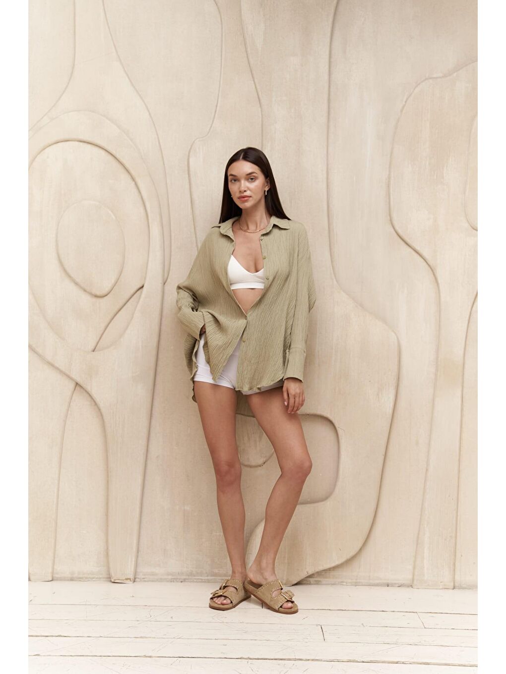 Mai Durres Haki Oversize Gömlek