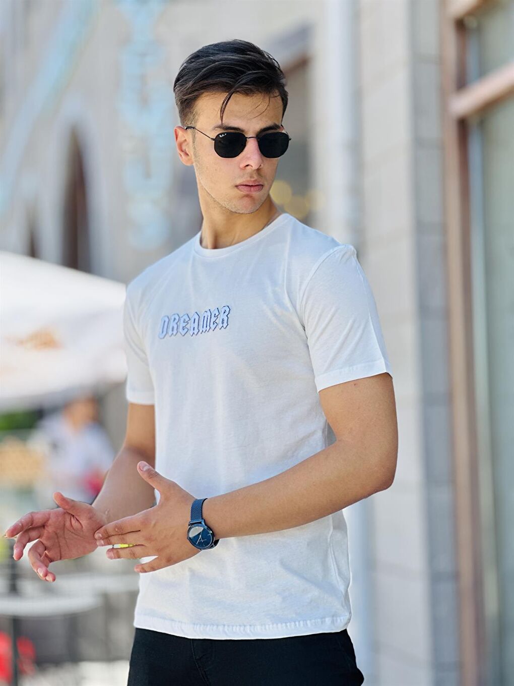 Dreamer Nakış Detaylı Kısa Kollu Tişört Regular Fit-Ekru-1