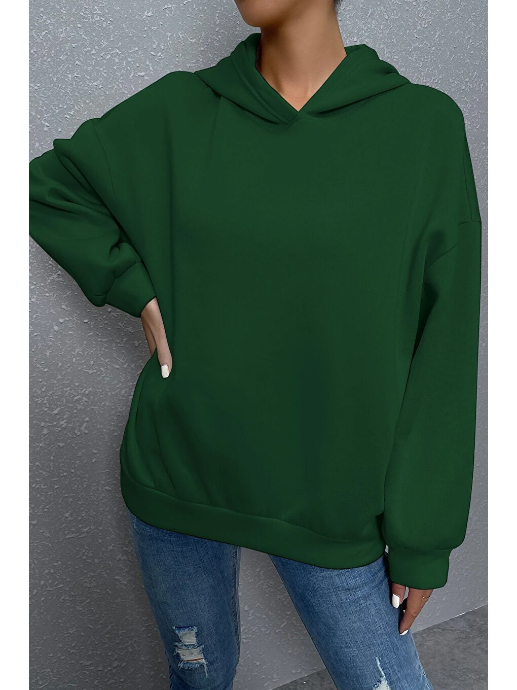 uyguntarz Yeşil Unisex Pusula Sırt Baskılı Sweatshirt - 1