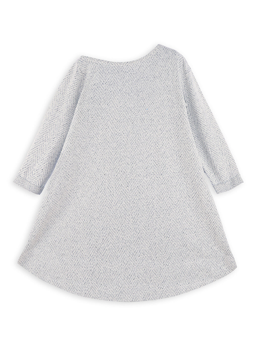 Gri Kız Çocuk Asimetrik Örme Elbise-3