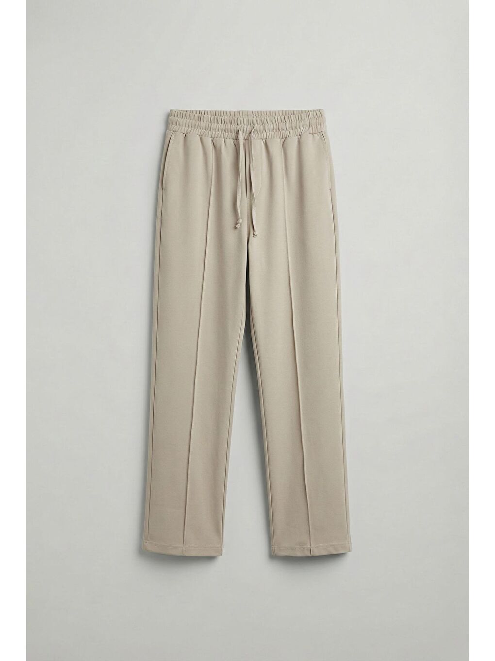 Ekru Erkek Beli Lastikli Baggy Pantolon Krem