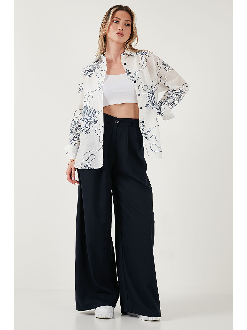 Bej Desenli Regular Fit Uzun Kollu Gömlek 6773200-2