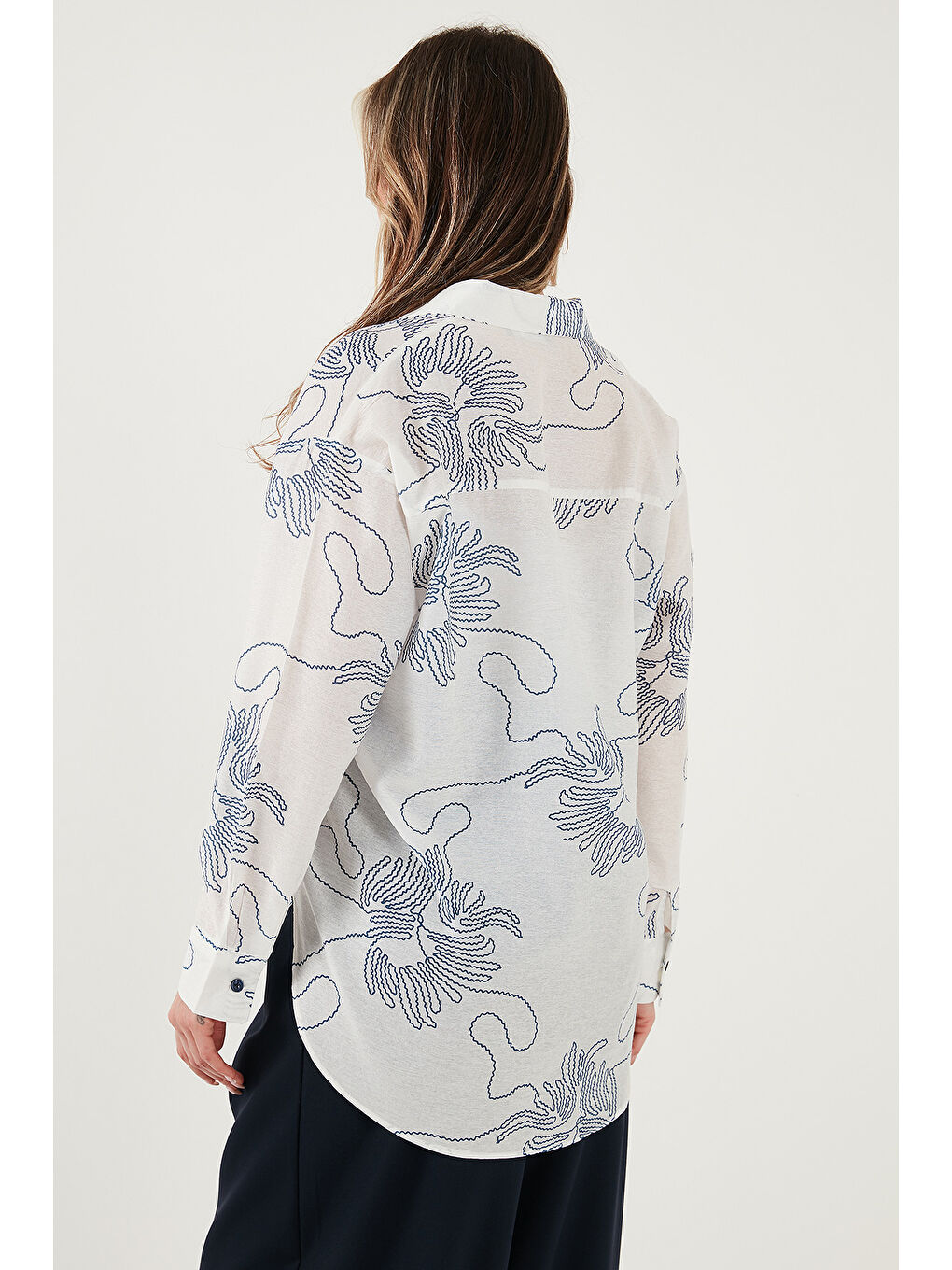 Bej Desenli Regular Fit Uzun Kollu Gömlek 6773200-6