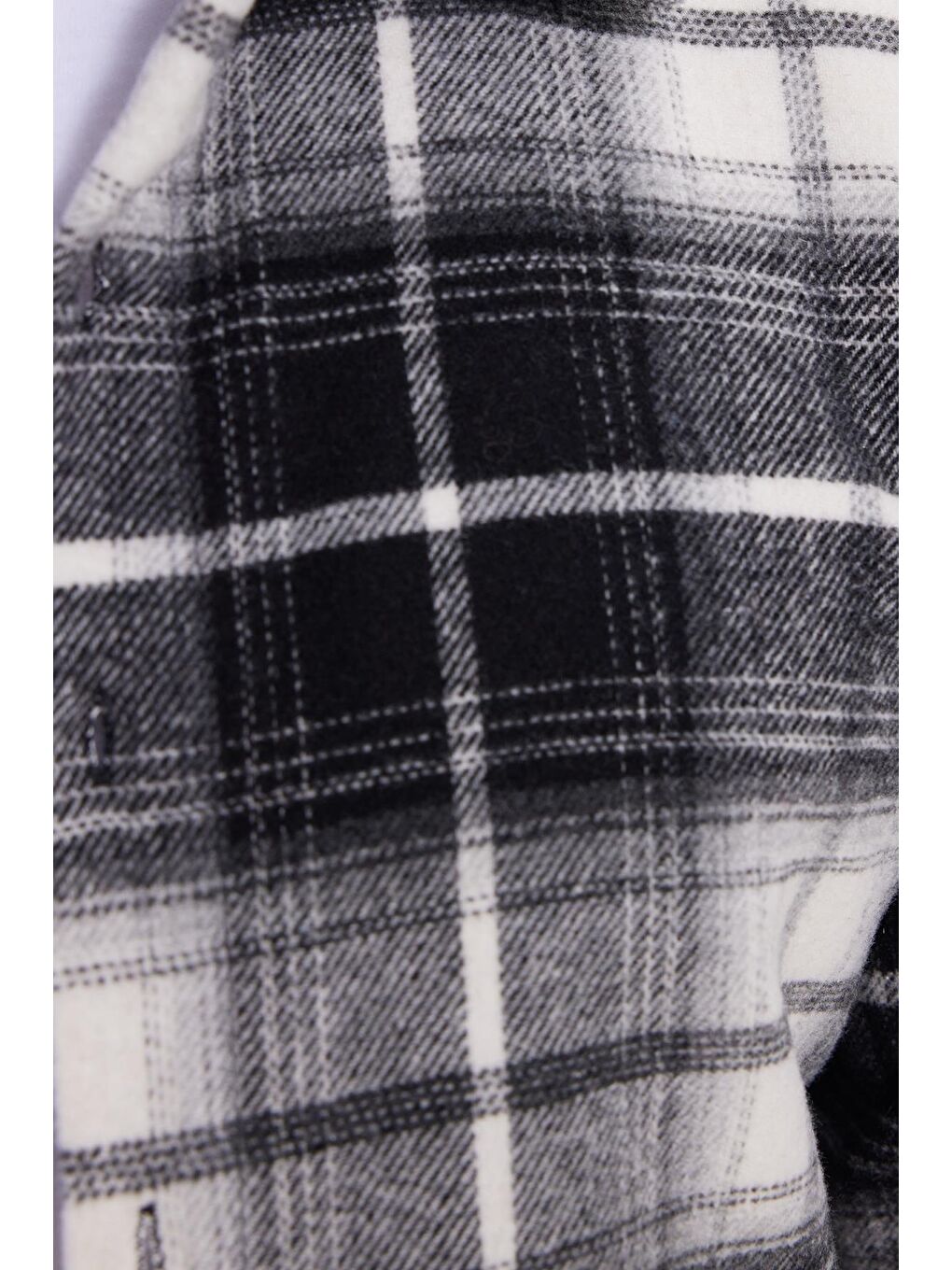 Siyah Erkek Slim Fit Dar Kesim Kareli Kışlık Oduncu Gömlek-4