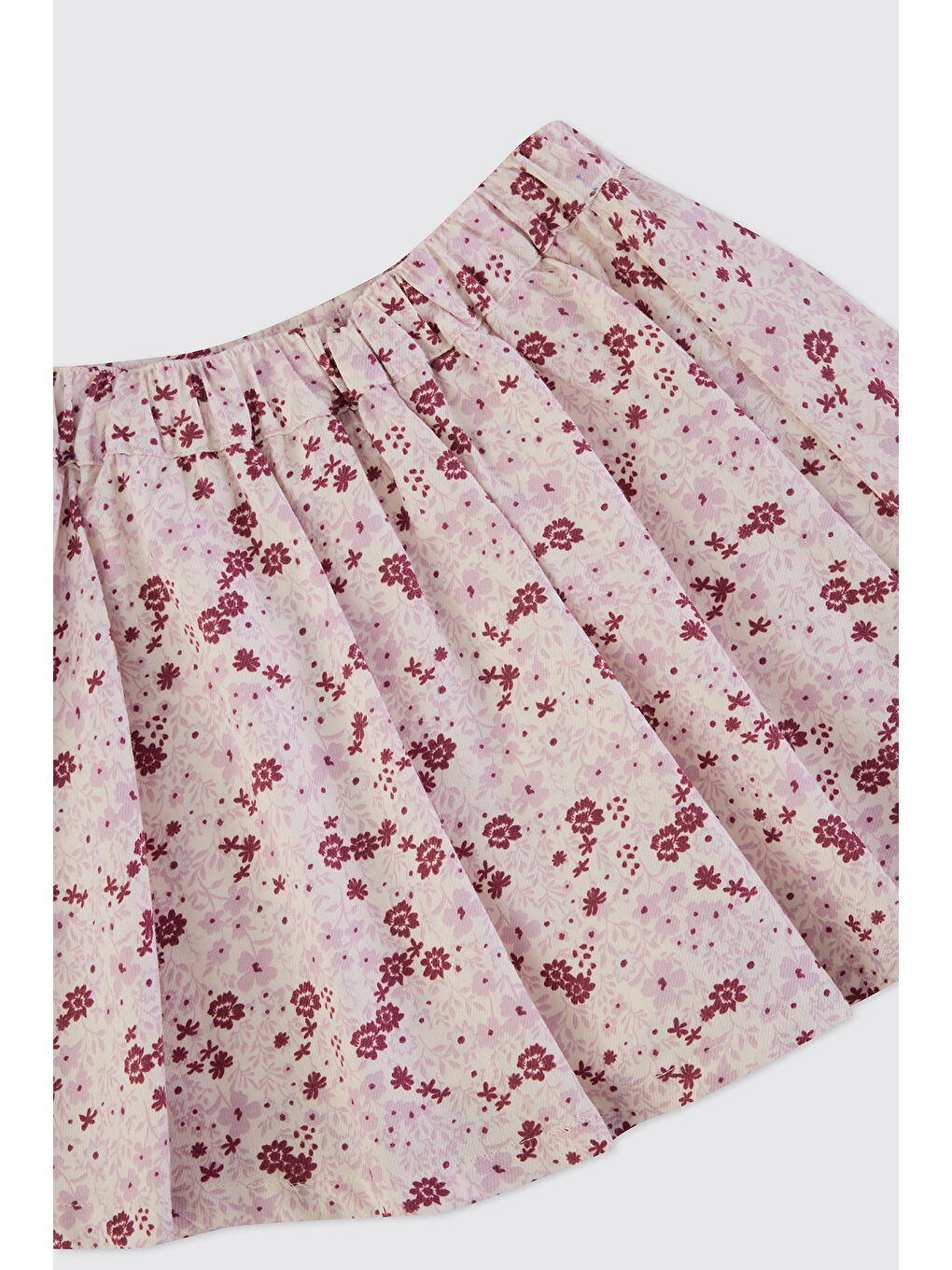 Kız Çocuk Çiçek Desenli Ekru Etek-4