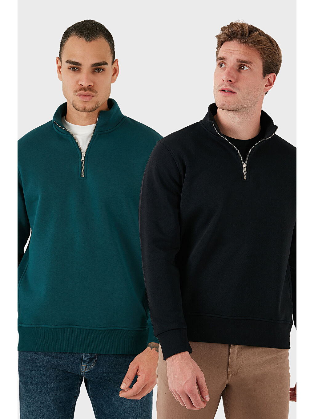 Mavi Pamuklu Regular Fit Dik Yaka 2'li Paket Sweat 59052592S2