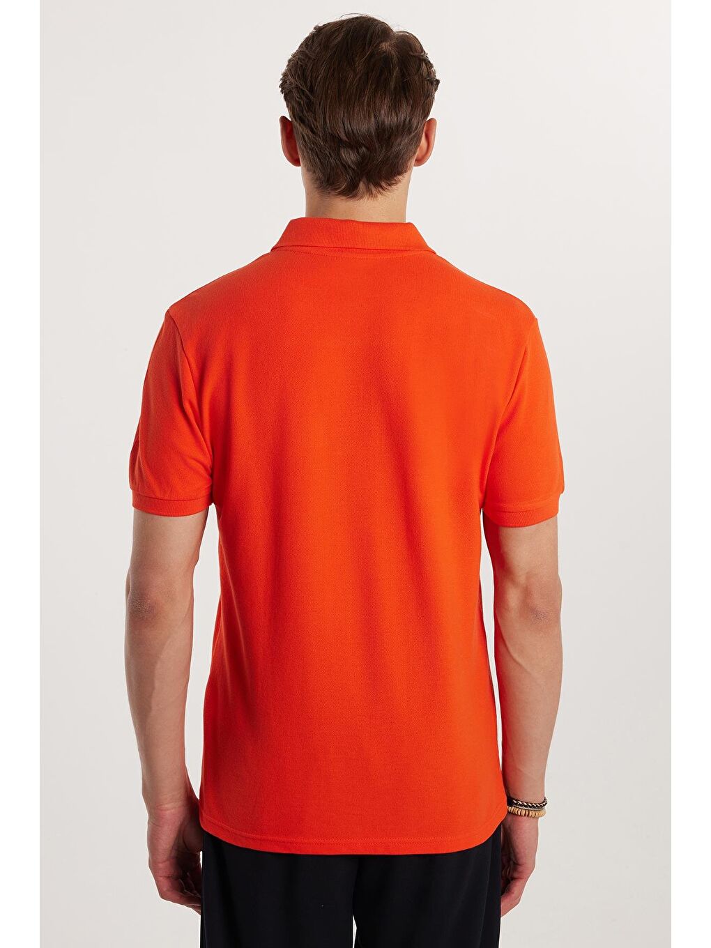 Erkek Slim Fit Dar Kesim %100 Pamuk Mercan Polo Yaka Tişört-4