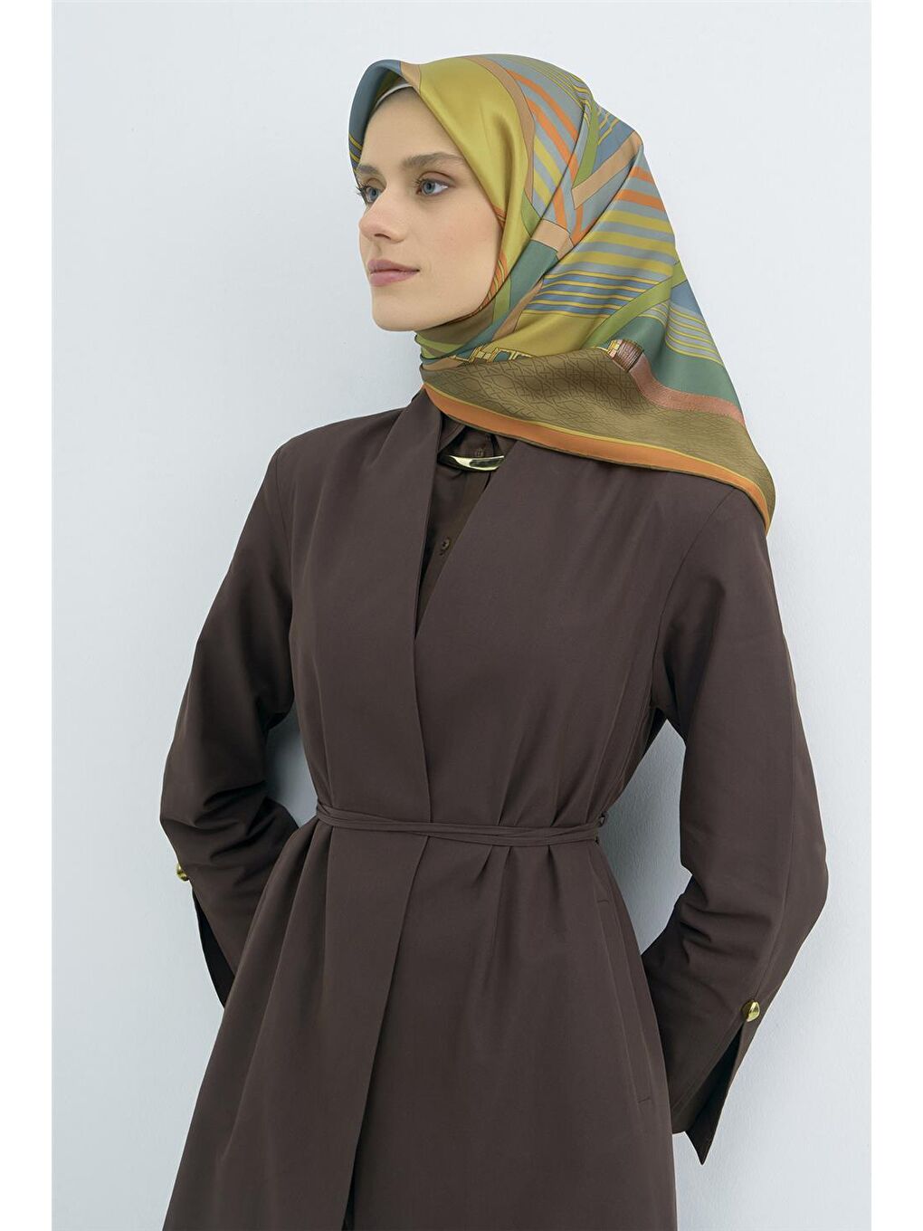 Yeşil Saf İpek Sura Eşarp 9521D 52