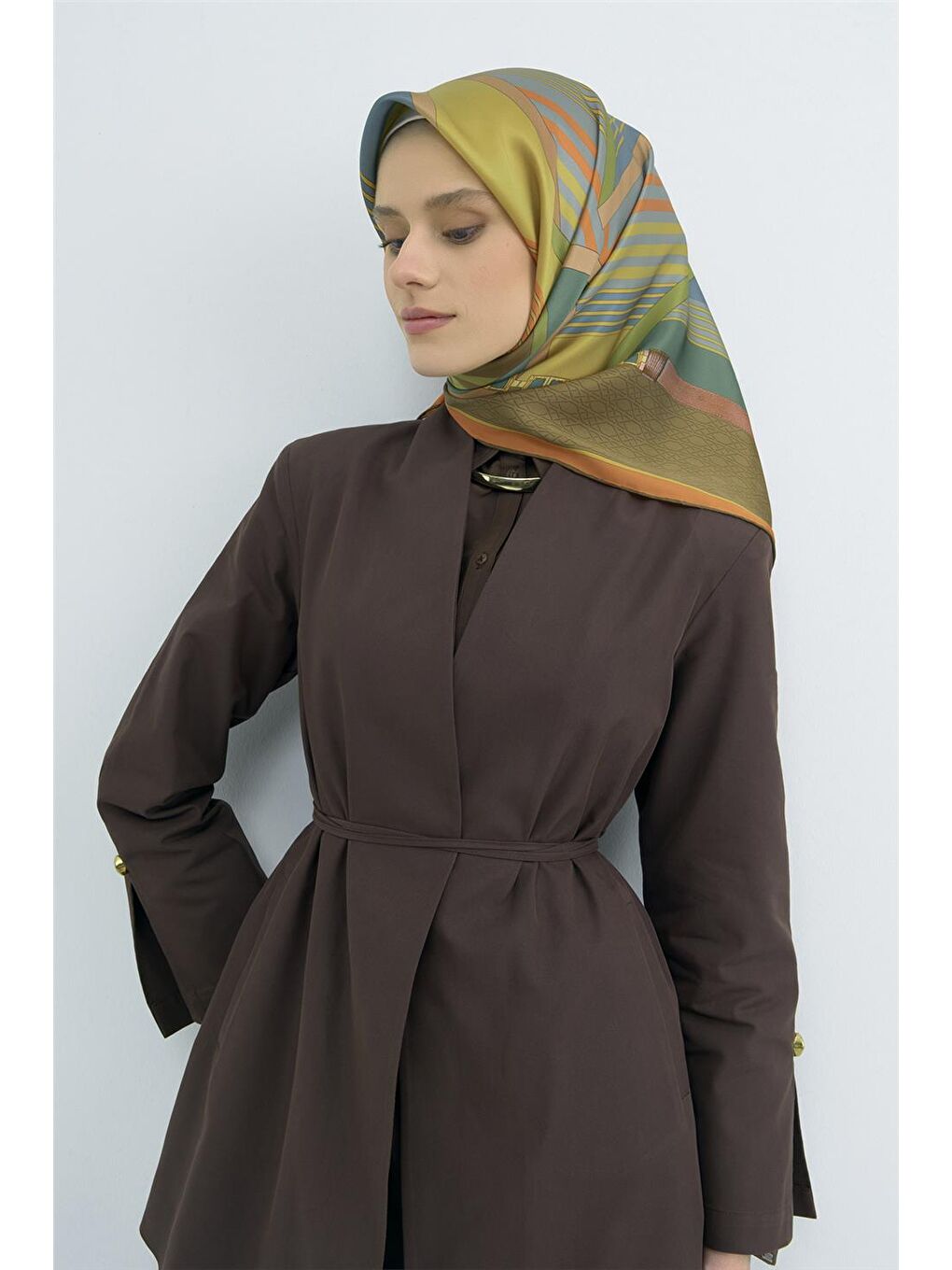 Yeşil Saf İpek Sura Eşarp 9521D 52-1