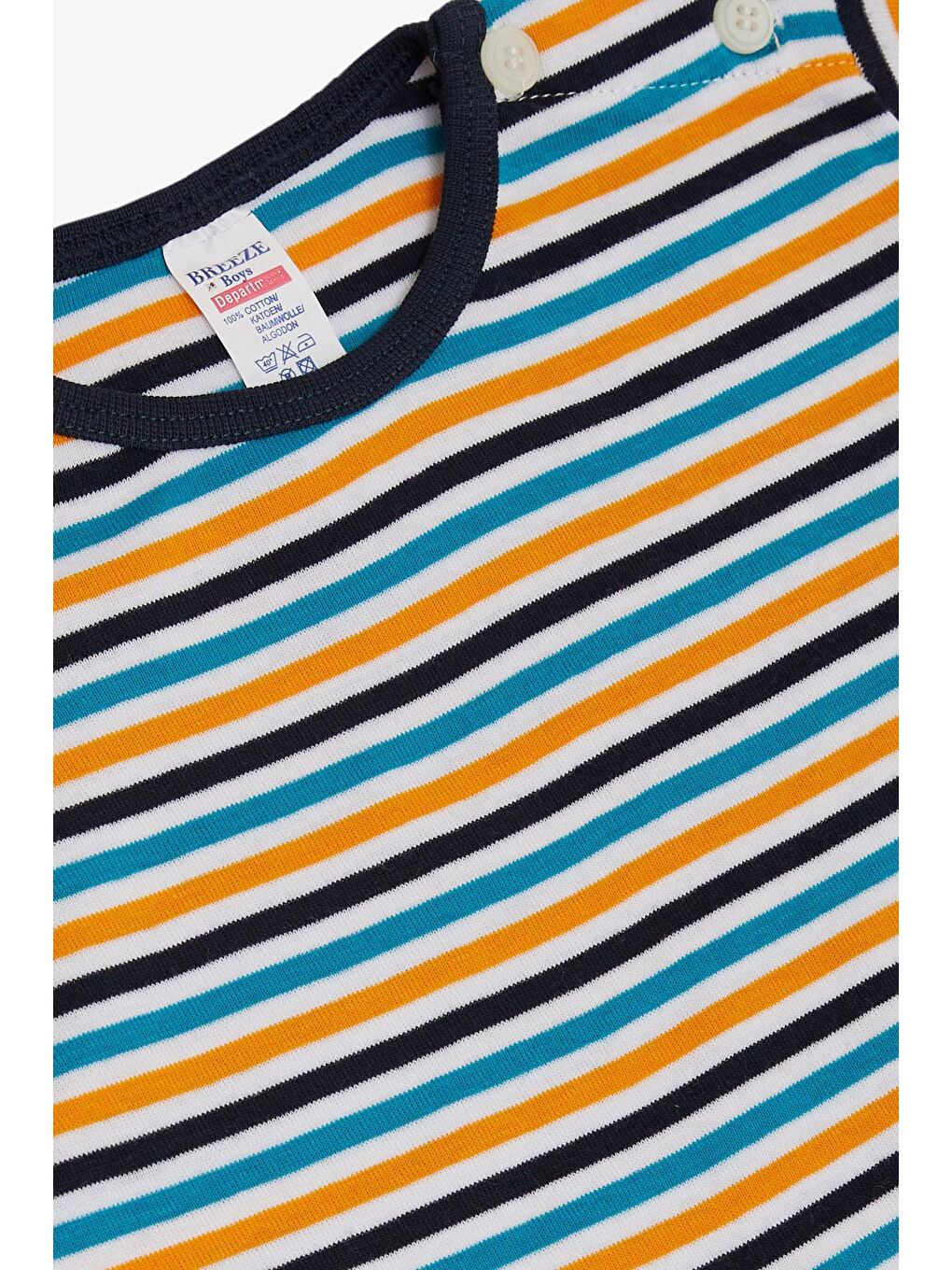 Erkek Bebek Tişört Patlı Renkli Çizgili Karışık Renk (1-1.5 Yaş)-2