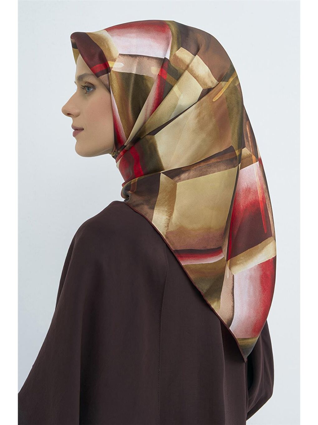 Kahverengi Saf İpek Twill Eşarp 9510D 36-3