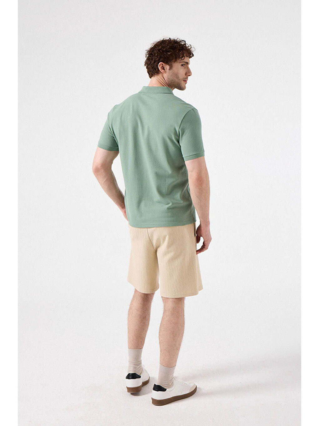 Yeşil % 100 Pamuk Regular Fit Düğmeli Polo Yaka T Shirt 6SM5044-MNT-4