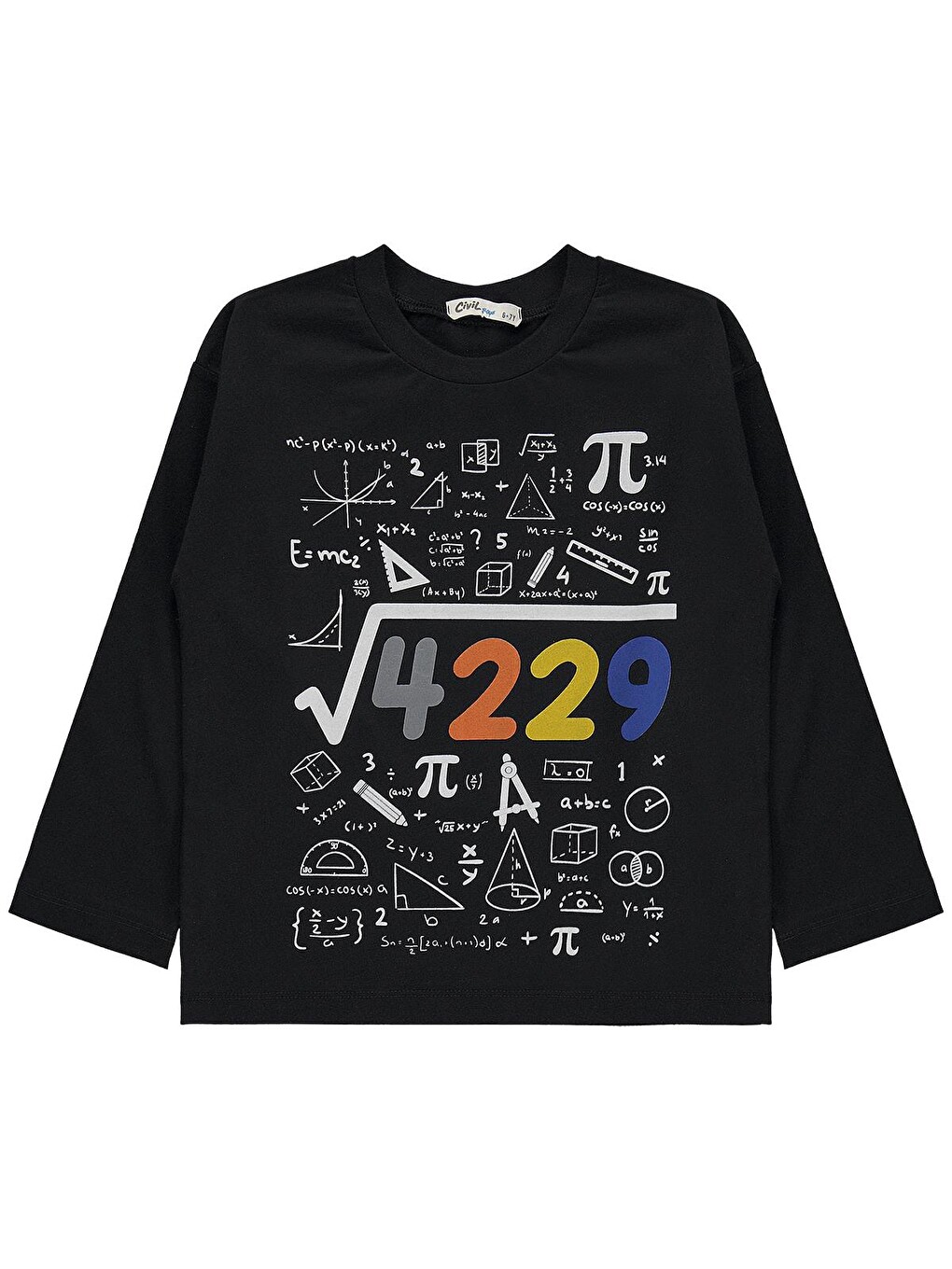 Boys 4489 Baskılı 6-9 Yaş Sweatshirt - Siyah