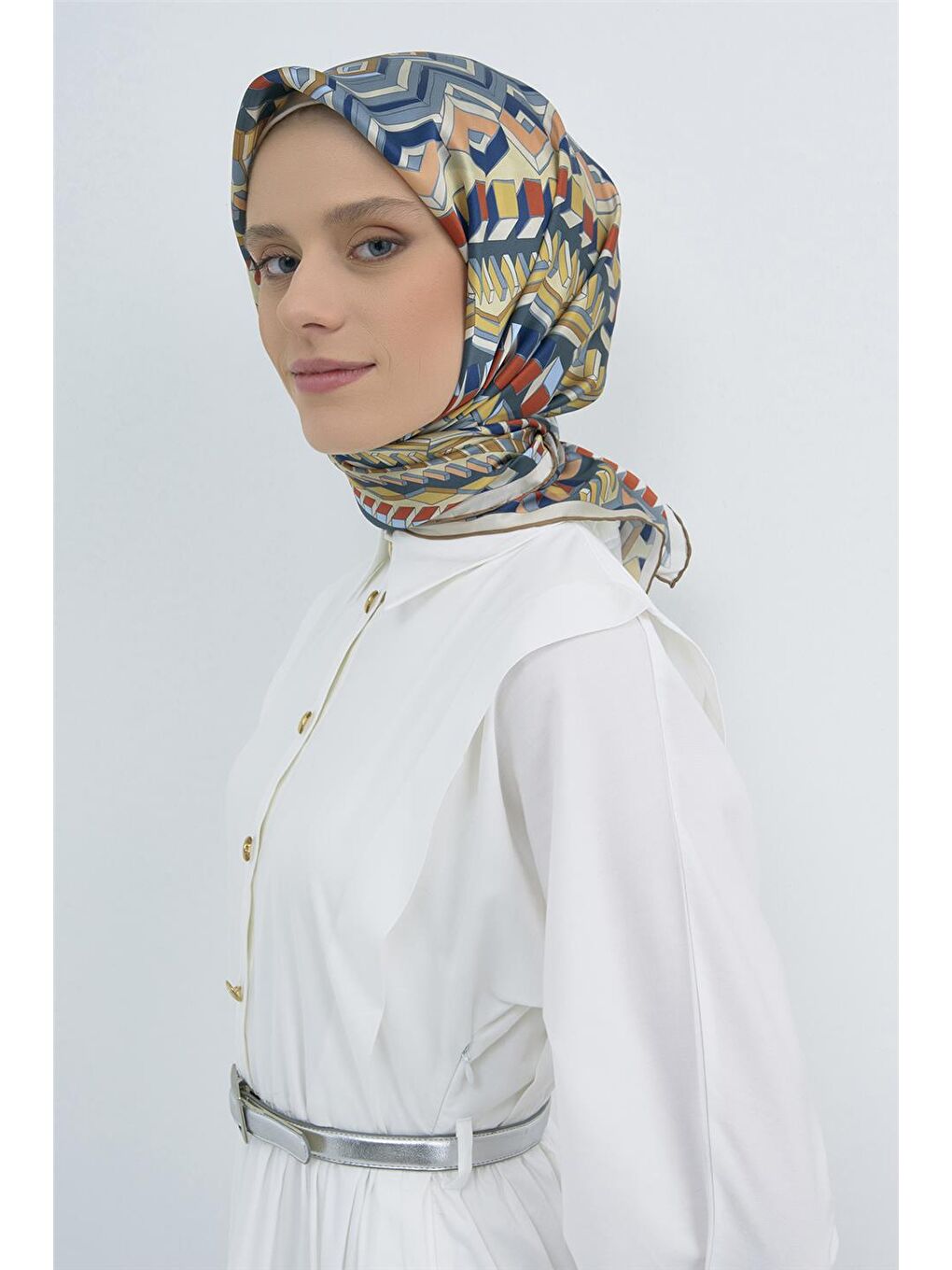 Karışık Saf İpek Twill Eşarp 9542D 81-1