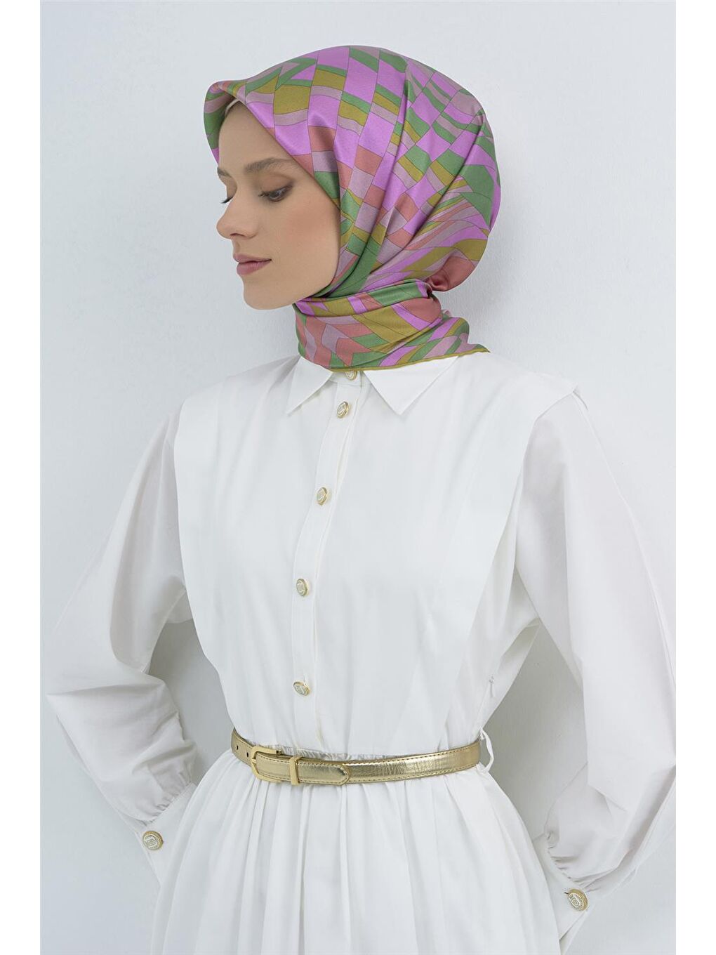 Fuşya Saf İpek Sura Eşarp 9507D 54-1