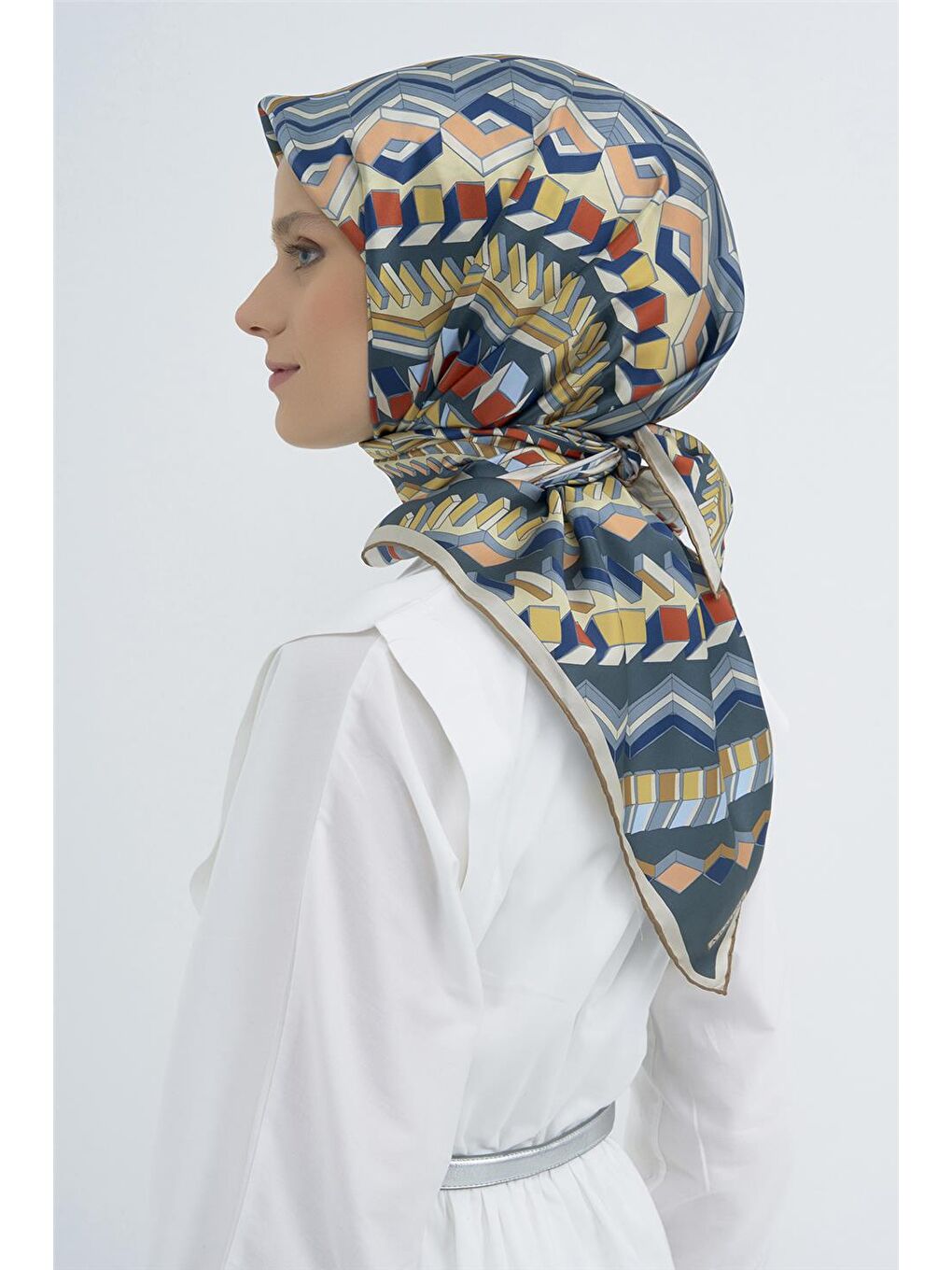 Karışık Saf İpek Twill Eşarp 9542D 81-2