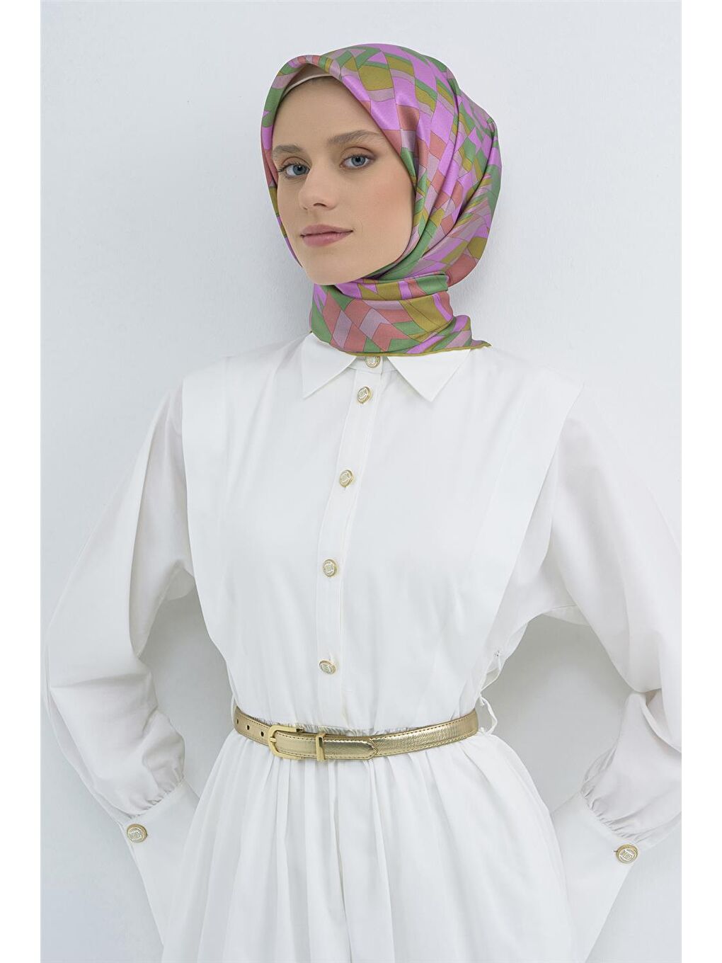 Fuşya Saf İpek Sura Eşarp 9507D 54-2