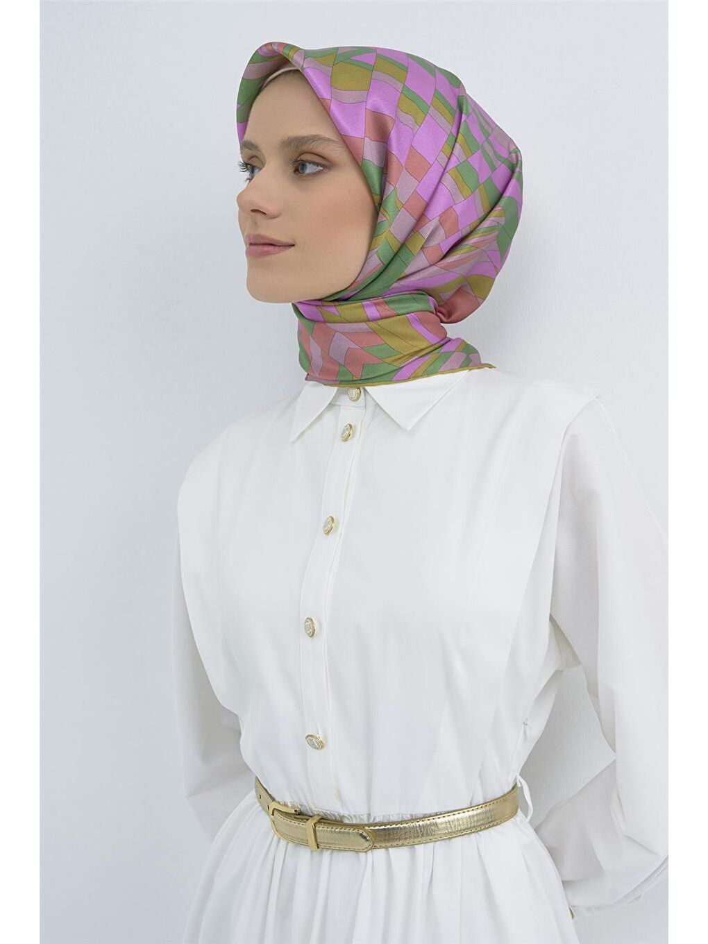 Fuşya Saf İpek Sura Eşarp 9507D 54-3