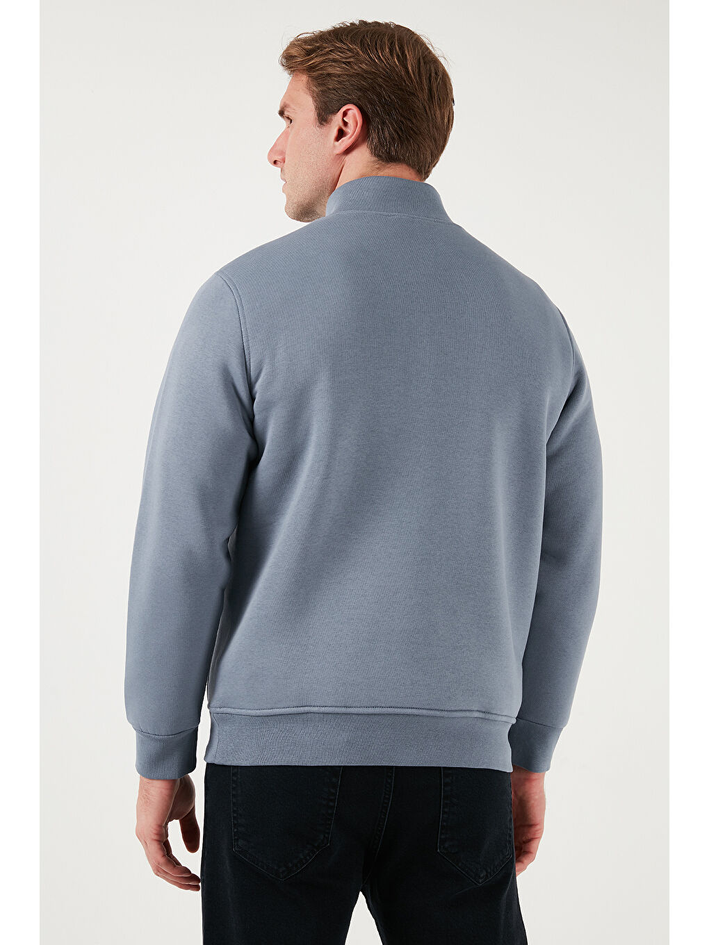 Gri Pamuklu Regular Fit Dik Yaka 2'li Paket Sweat 59052592S2-3