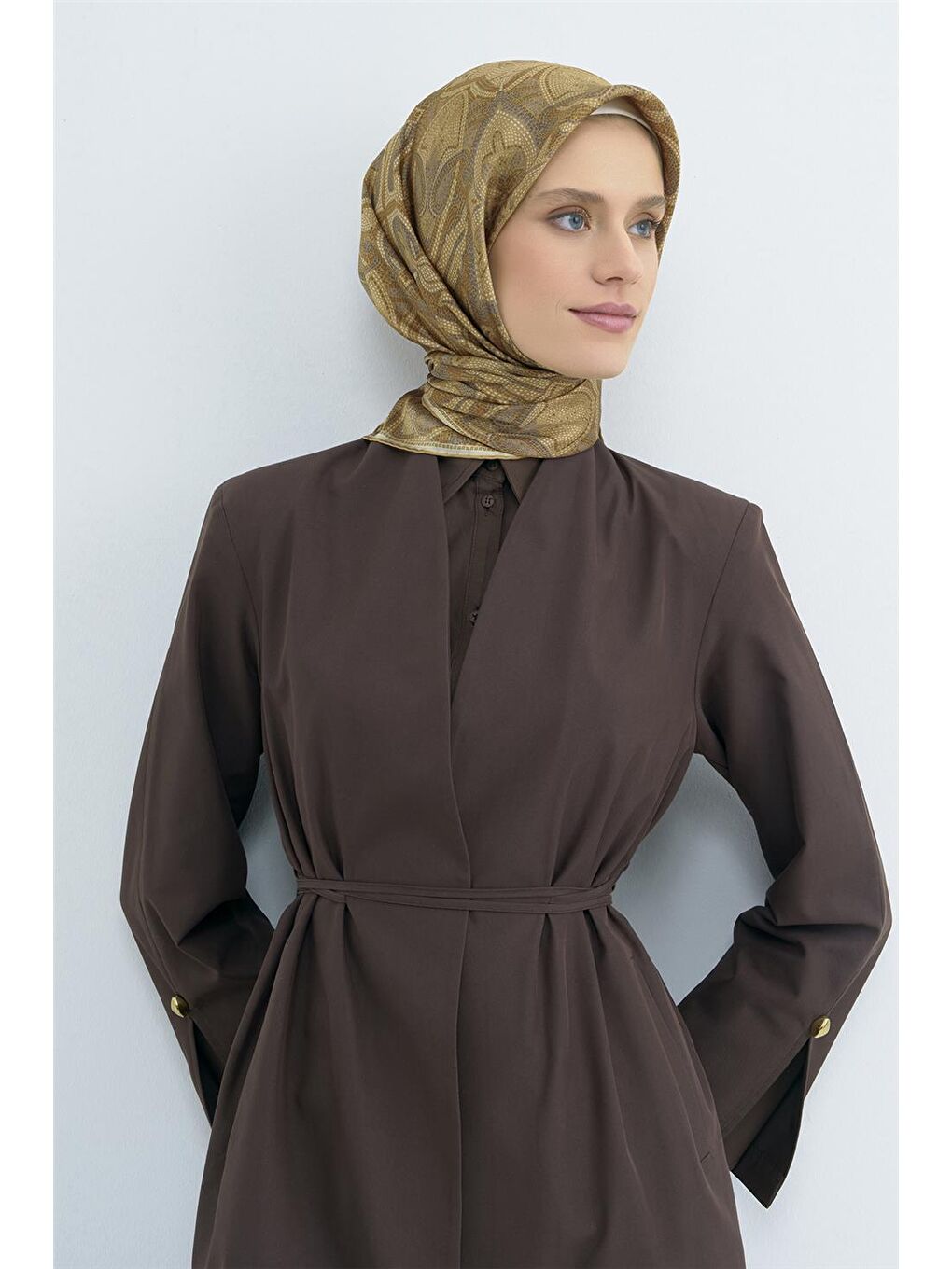 Sarı Saf İpek Twill Eşarp 9540D 05