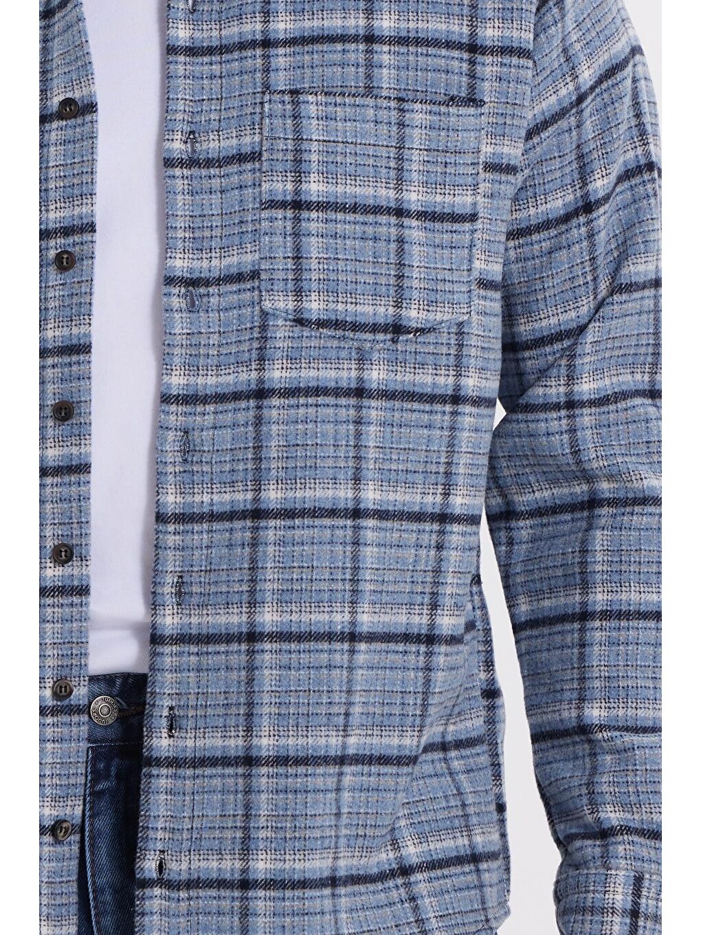 Mavi Erkek Regular Fit Rahat Kesim Kışlık Kareli Oduncu Gömlek-2
