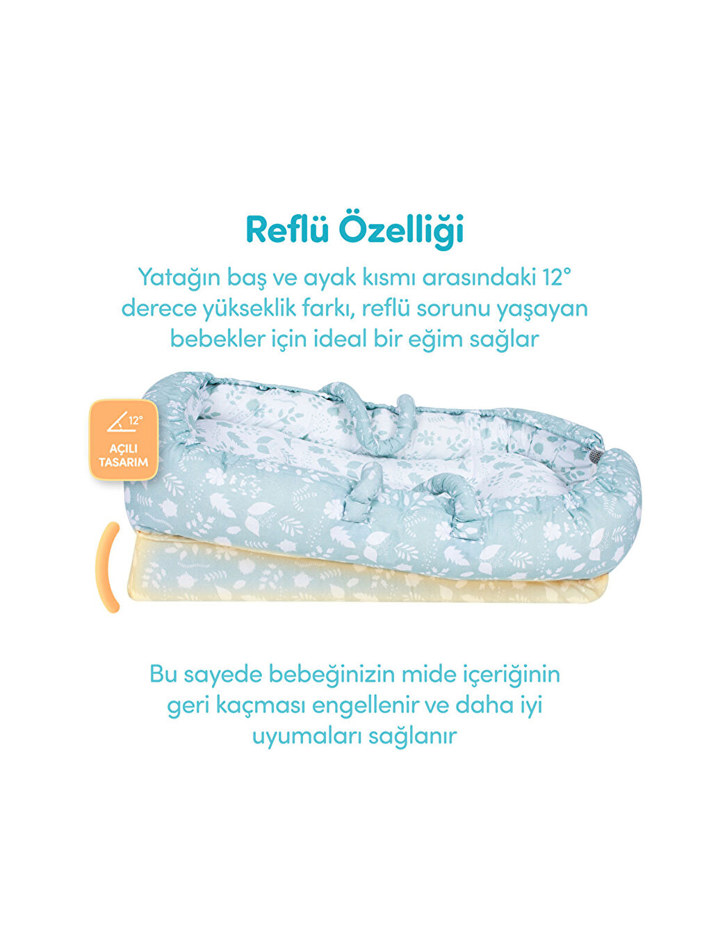 Anne Yanı Bebek Reflü Yatağı Yeşil-1