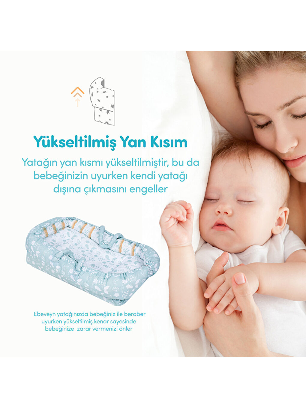 Anne Yanı Bebek Reflü Yatağı Yeşil-2