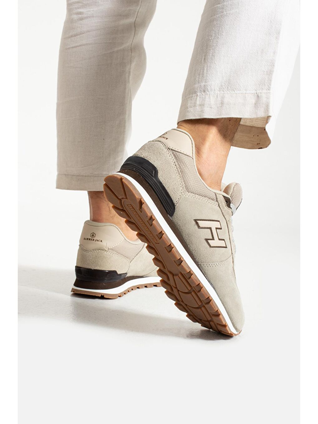 Peru Hakiki Deri Bej Erkek Spor Ayakkabı-2